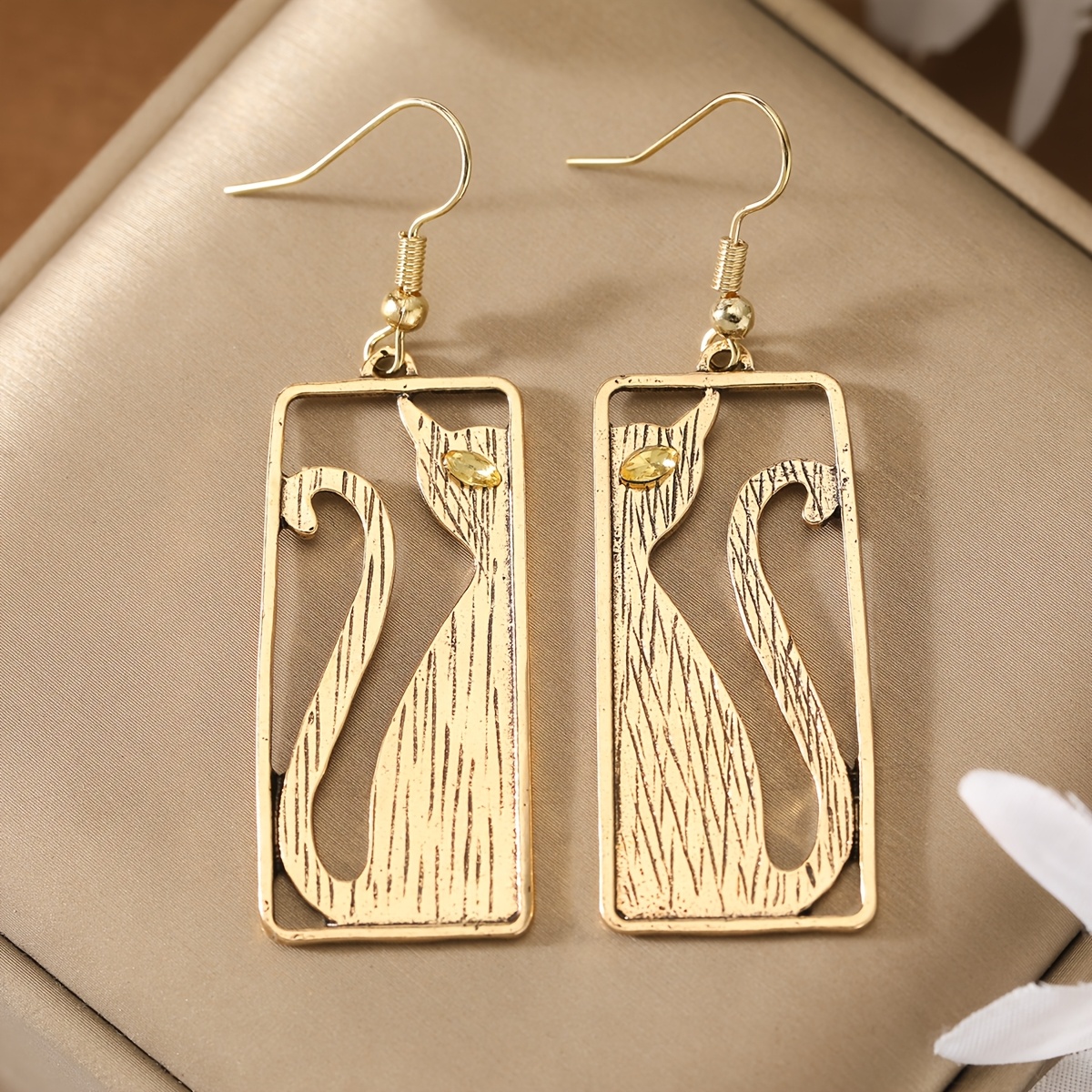 Vintage Cute Lady Pendant Earrings with Zirconia